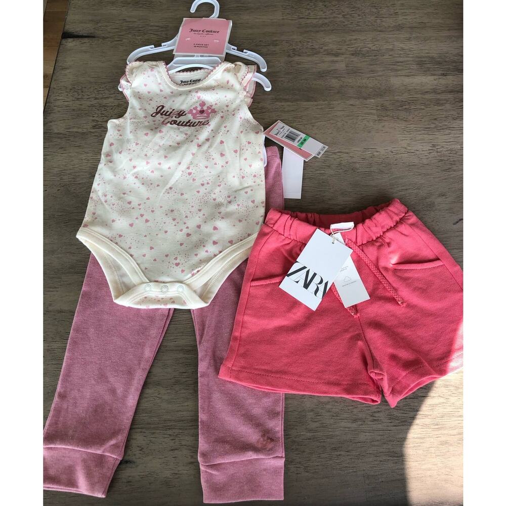 Juicy Couture and Zara Girls Pink and Cream Bundle - 18M